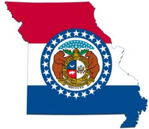 Missouri Map with state seal